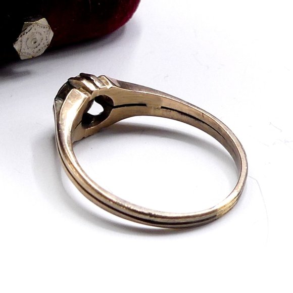 Antique 10k gold Georgian rose cut diamond foil ba - Picture 7 of 14